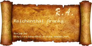Reichenthal Aranka névjegykártya